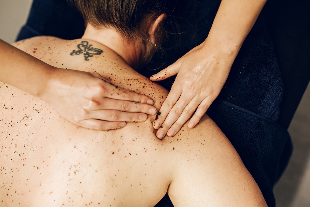 Back scrub as part of a pamper package